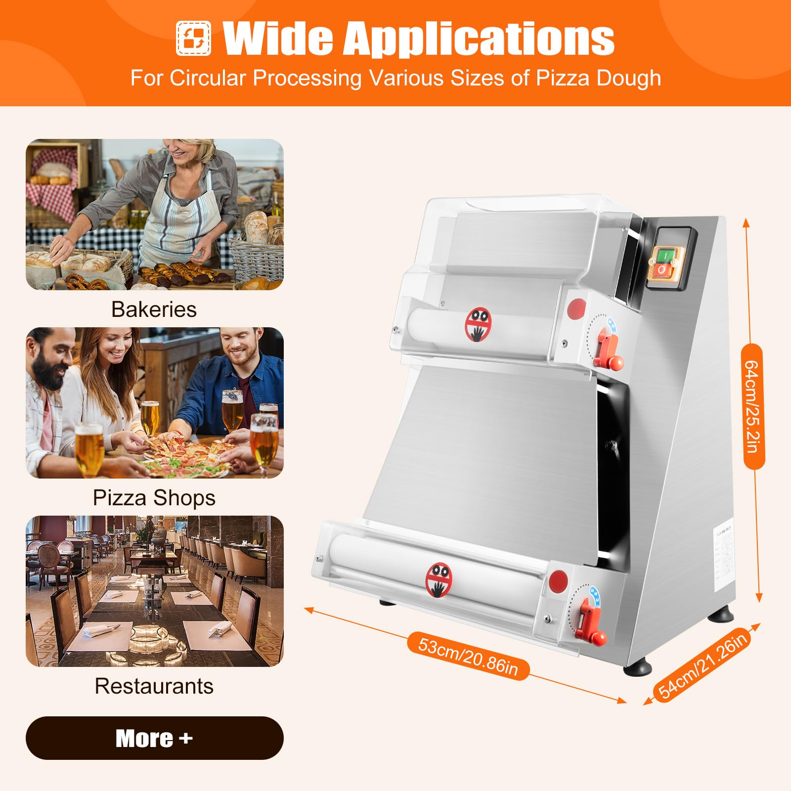 370W Automatic Pizza Dough Press Machine 4-16