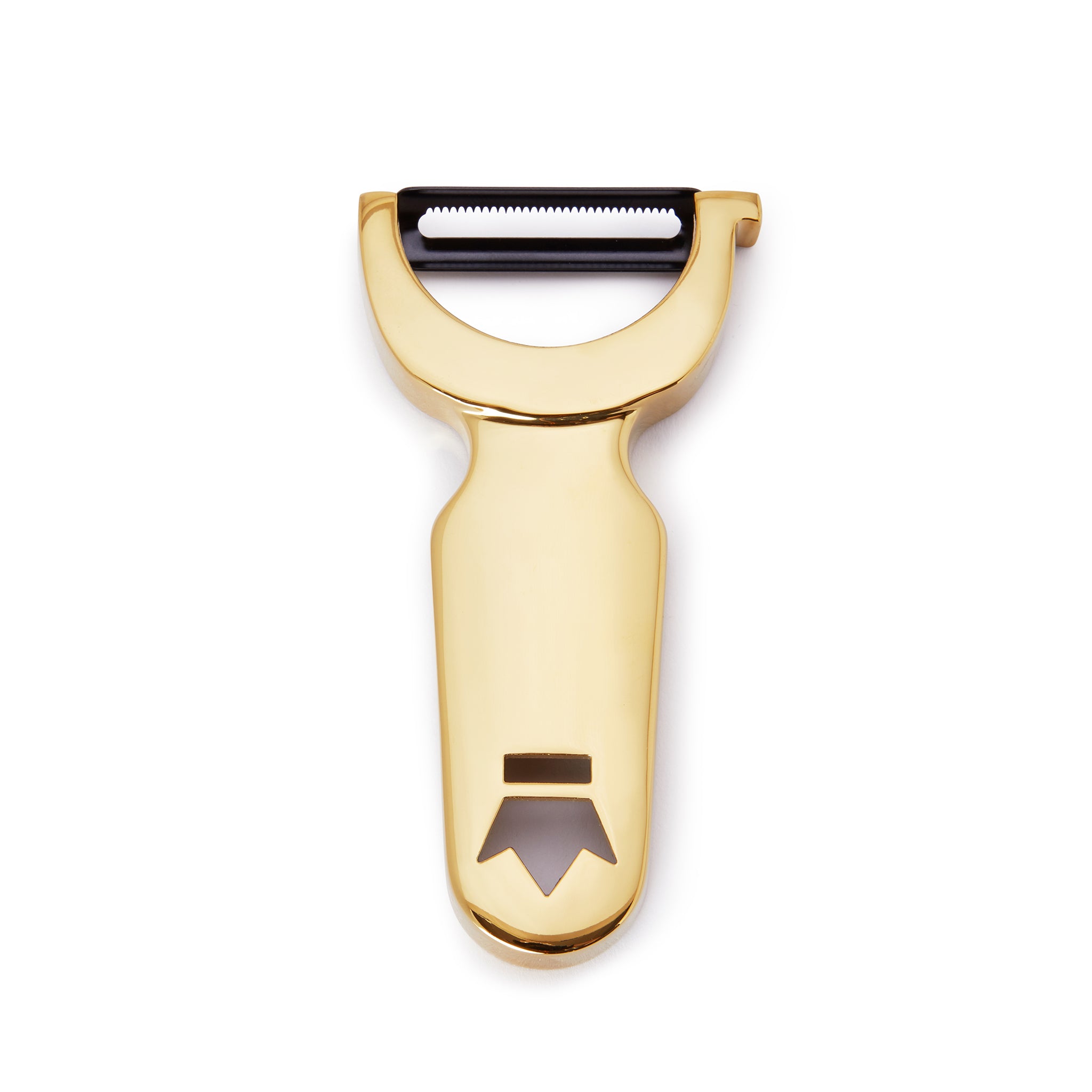 Premium BUSWELL® Stainless Steel Serrated Gold-Plated Vegetable Peeler - Perfect for Kitchen, Camping & Gift Giving