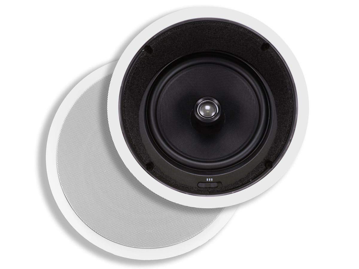 Monoprice 8 Inch 2-Way In-Ceiling Speakers with Aramid Fiber Woofer & Titanium Silk Dome Tweeters - Caliber Series (Pair) - Perfect for Home Theater & Background Music Systems