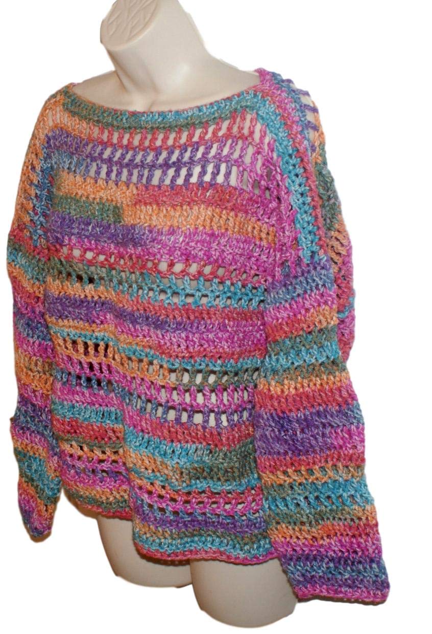 Crochet Long Sleeve Sweater for Women - Plus Size Pullover Jumper Top | Boho Chic Knitwear for Fall & Winter | Perfect for Casual Outings, Office Wear & Cozy Home Outfits