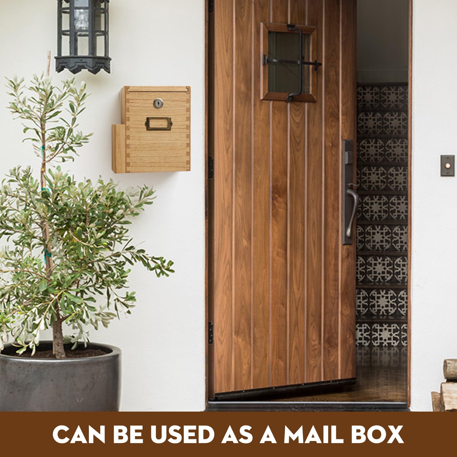 KIRIGEN Wooden Suggestion Box with Lock & 2 Keys - Secure Wall Mounted Donation Box, Ballot Box & Comment Collection Box for Office, School, Hospital - Perfect for Feedback Collection, Voting & Charity Donations