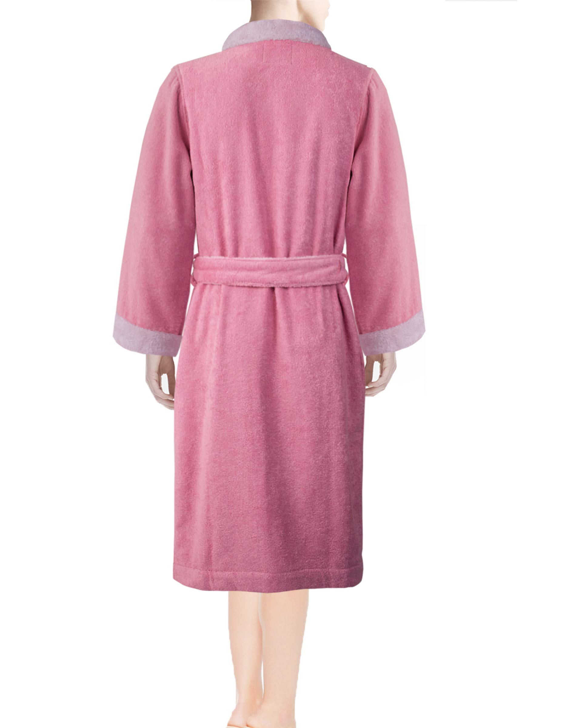 Gisele Kimono Robe with Matching Pajama Set & Slippers - Medium Size in Rose Pink | Women's Loungewear for Spa, Home Relaxation & Bridal Party