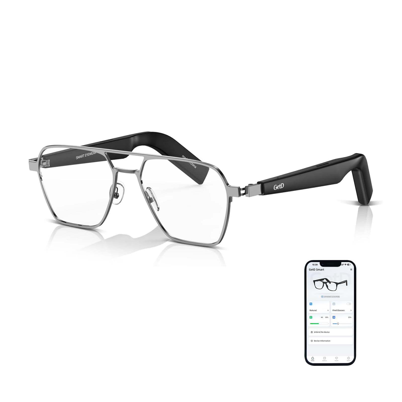 Smart Glasses with Wireless Bluetooth, 11H Battery Life, Anti-Blue Light & UV Protection - Voice Control Smart Eyewear with Built-in Mic & Speakers for Gaming, Meetings, Work & Outdoor Activities