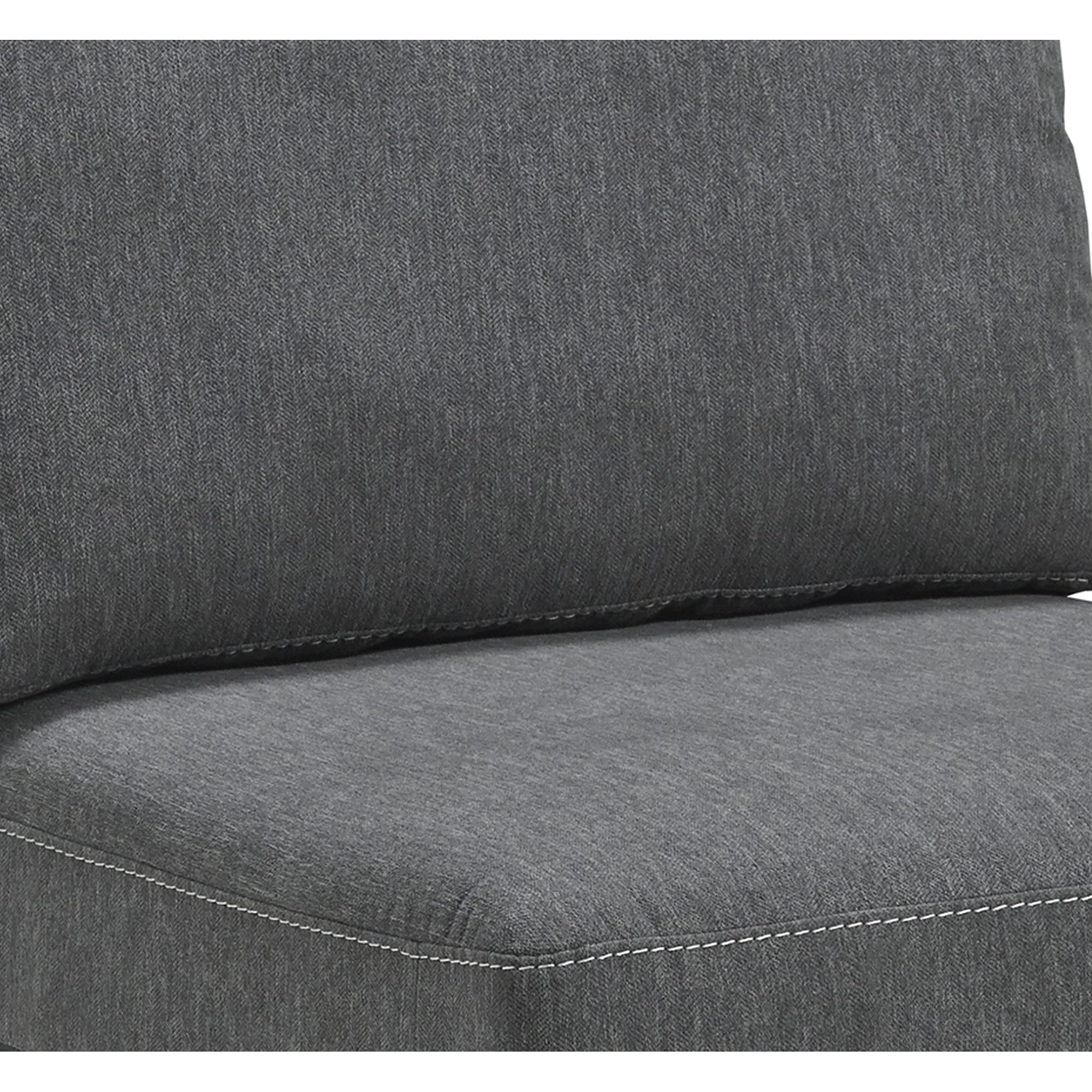 Benjara Armless Chair with Fabric Padded Seat and Sturdy Block Legs in Gray - Perfect for Living Room, Bedroom, or Office Seating