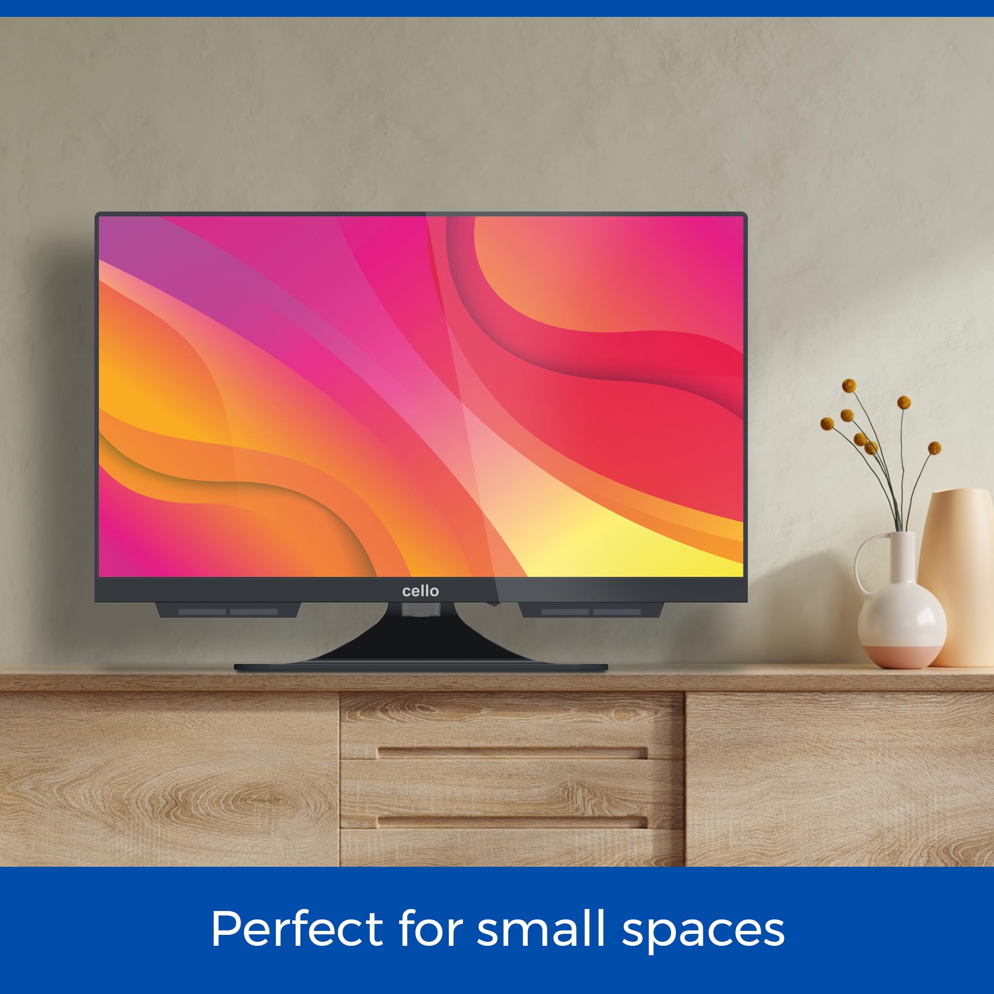 Cello C1924WSF 19 Inch 12V Smart Frameless TV with Built-in DVD Player | WebOS | Freeview Play | Bluetooth | Netflix | HD Display | Perfect for Motorhomes, Caravans & Small Spaces | UK Made | Enjoy Movies & Shows on the Go