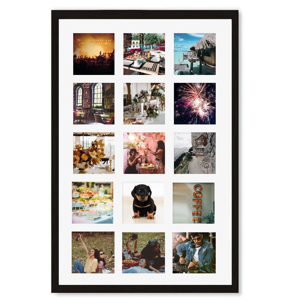 Multi Aperture Photo Frame Collage 64x40 cm - Wall Display for Family Photos, Wedding Pictures & Memories - Perfect for Living Room, Bedroom Decor