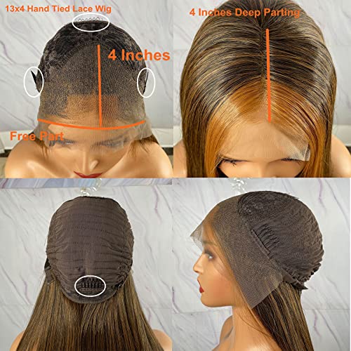 Natural-Looking Synthetic Lace Front Wig with Blonde Highlights - Perfect for Cosplay, Daily Wear & Special Occasions