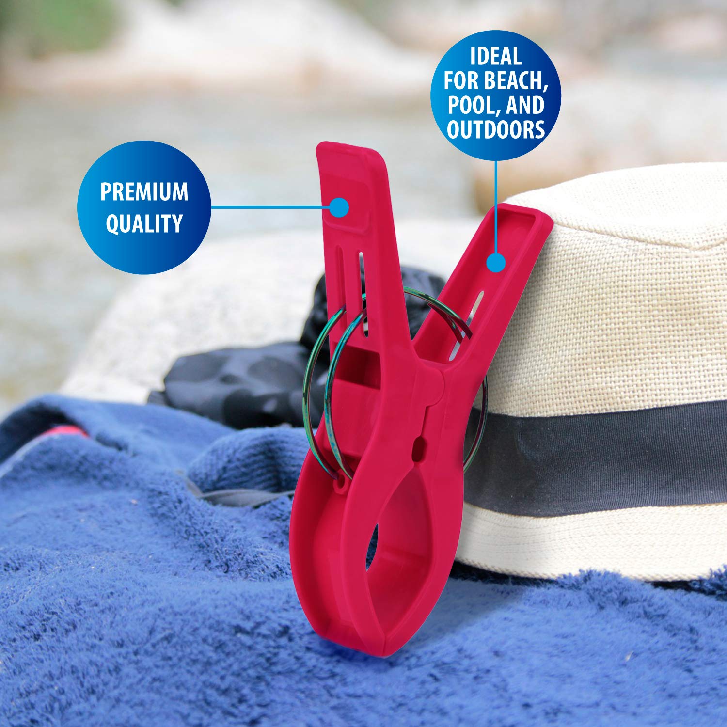 Premium Heavy Duty Beach Towel Clips 20 Pack – Secure for Chairs, Cruise Ships, Laundry, Beach, Pool, and Outdoor Adventures