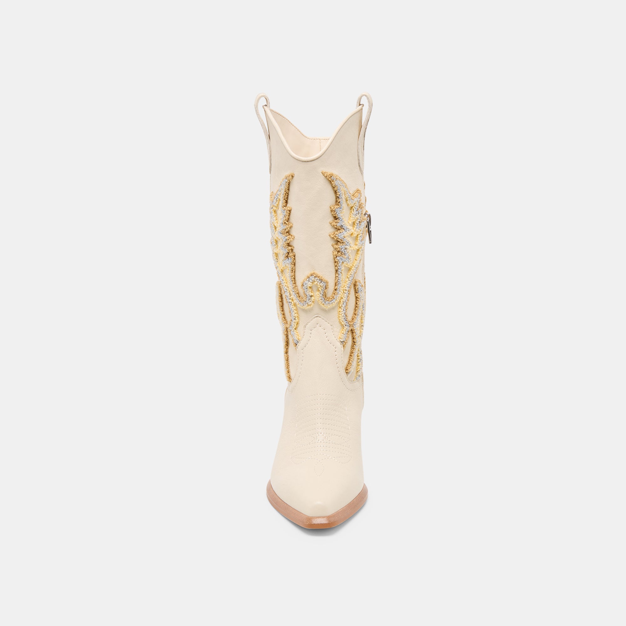 VILA BOOTS Women's Ivory Leather Ankle Boots - Comfortable & Stylish for Fall, Winter, and Casual Outfits
