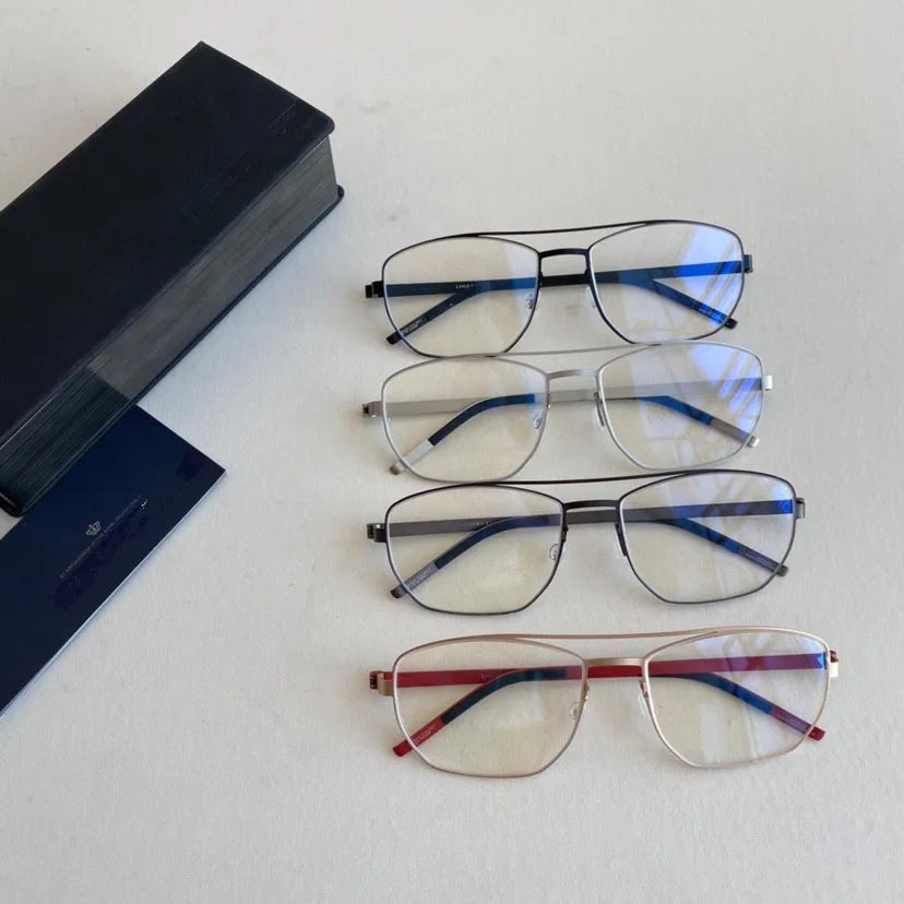 Aimee 9618 Unisex Full Rim Square Double Bridge Titanium Eyeglasses - Lightweight Durable Frames for Work, Reading & Fashion | Men & Women's Stylish Eyewear