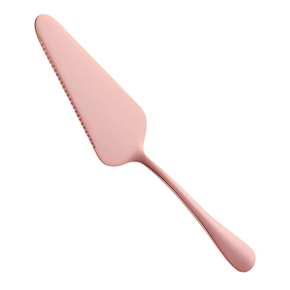 Angoily Stainless Steel Cake Cutter & Pie Server - Triangular Pastry Spatula for Slicing Desserts, Pizzas, Dough - Rose Gold Baking Tool for Wedding Parties & Home Baking