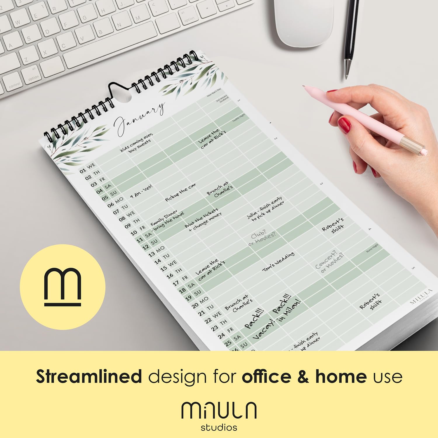 2024-2025 Wall Calendar UK - 18 Month Family Planner from July 2024 to December 2025 - Large Monthly View for Home & Office Organization - Perfect for Scheduling, Holidays & Productivity Planning