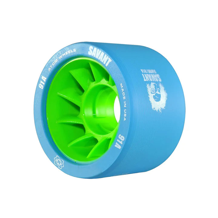 **Atom Savant Wheels 91A - Pack of 4 High-Performance Skateboard Wheels for Smooth Cruising & Street Skating**