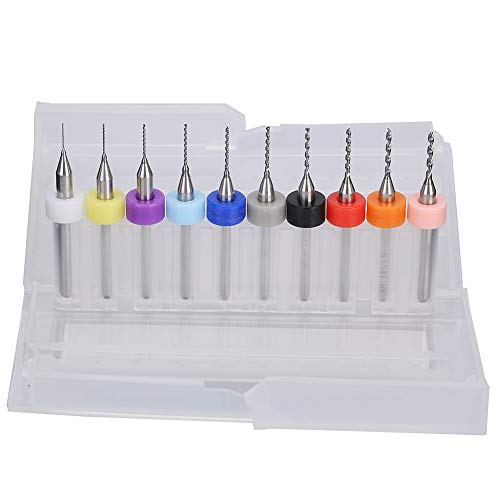 Premium Tungsten Steel Drill Bit Set - 10pcs (0.3-1.2mm) Micro Mini Drill Bits for PCB Circuit Board, Hardware Processing & DIY Projects | Perfect for Jewelry Making, Watch Repair & Electronic Prototyping