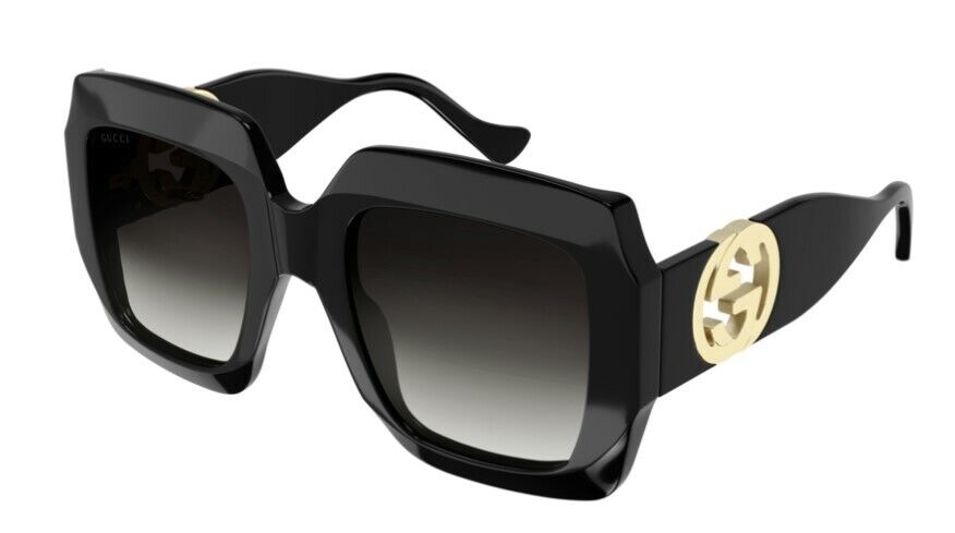Gucci GG 1022S 006 Gradient Black/Gray Oversized Square Sunglasses for Women - UV Protection Fashion Shades for Beach, Driving & Outdoor Activities
