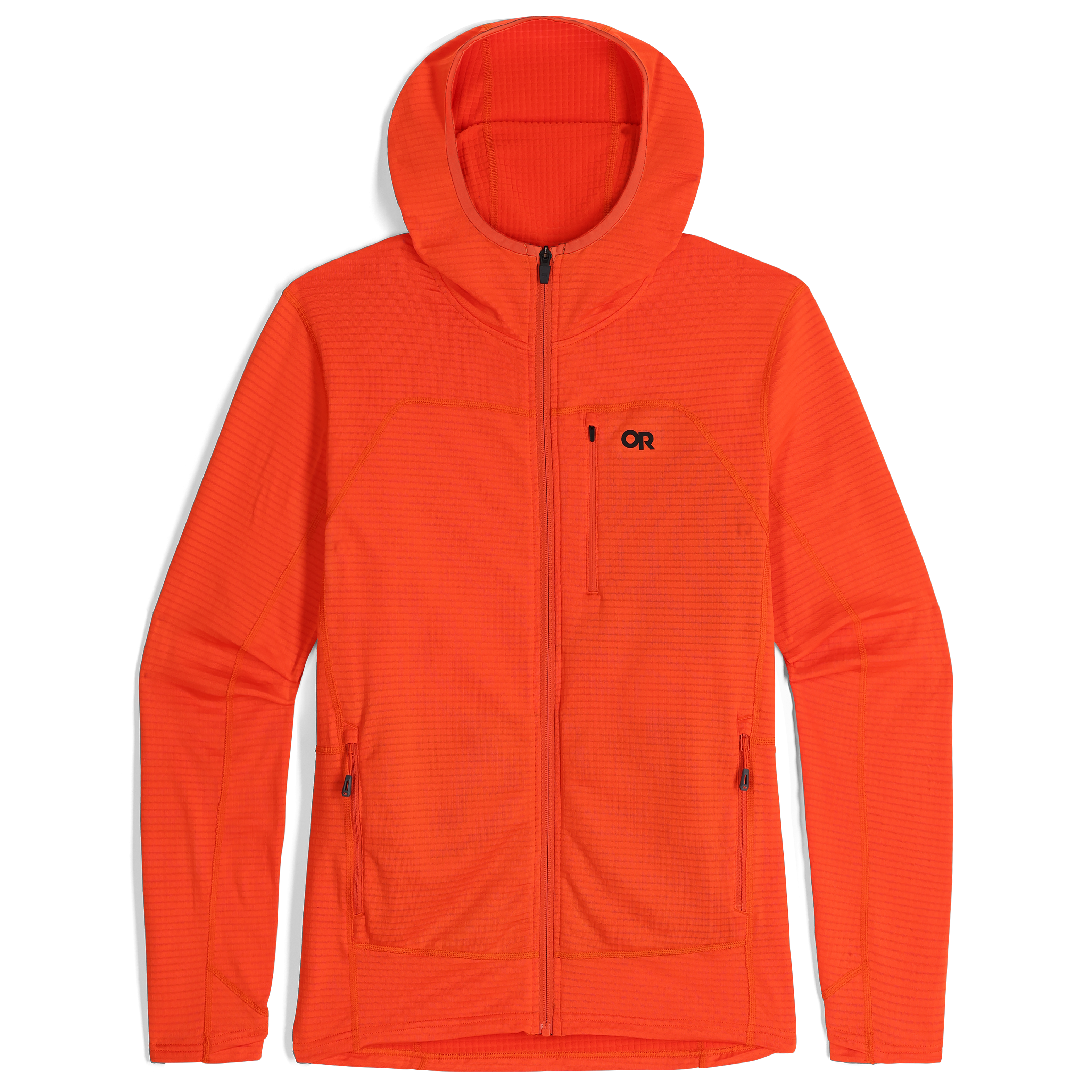 Men's Vigor Grid Fleece Full Zip Hoodie - Lightweight Warm Jacket for Outdoor Activities & Casual Wear