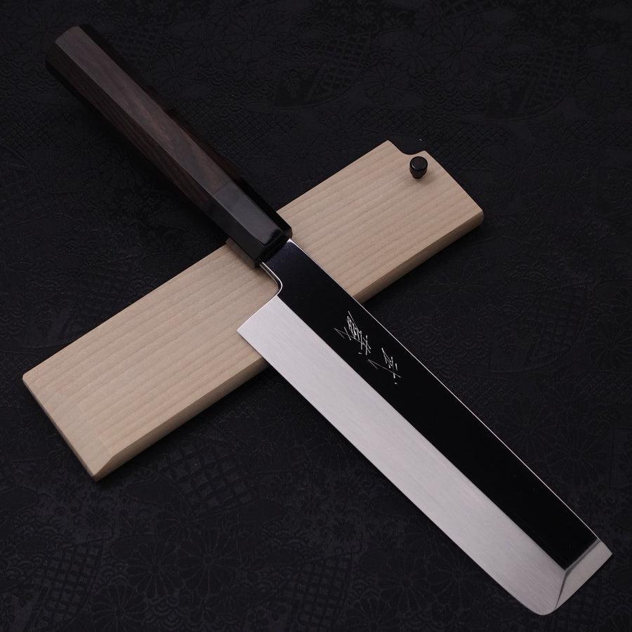 Premium Usaba Kanto Honyaki Silver Steel #3 Knife - 180mm Mirror Finish with Buffalo Ebony Handle - Japanese Chef Knife for Sushi, Vegetables & Precision Cutting