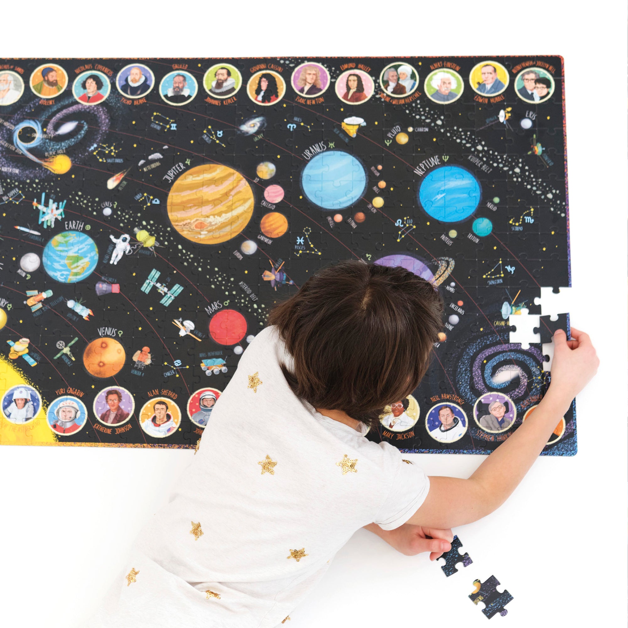 Banana Panda Suuuper Size Solar System Floor Puzzle 300 pc - Educational Space Toy for Kids, Perfect for Learning Planets & STEM Activities at Home or School