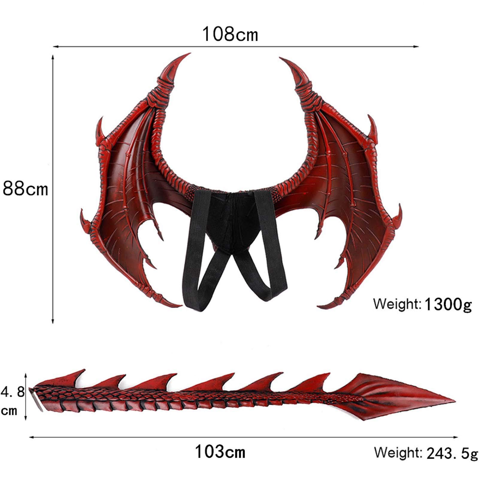 BaronHong Halloween Mardi Gras Costume - Demon Dragon Cosplay Wings for Adults (Plus Size) | Perfect for Halloween Parties, Cosplay Events & Themed Celebrations