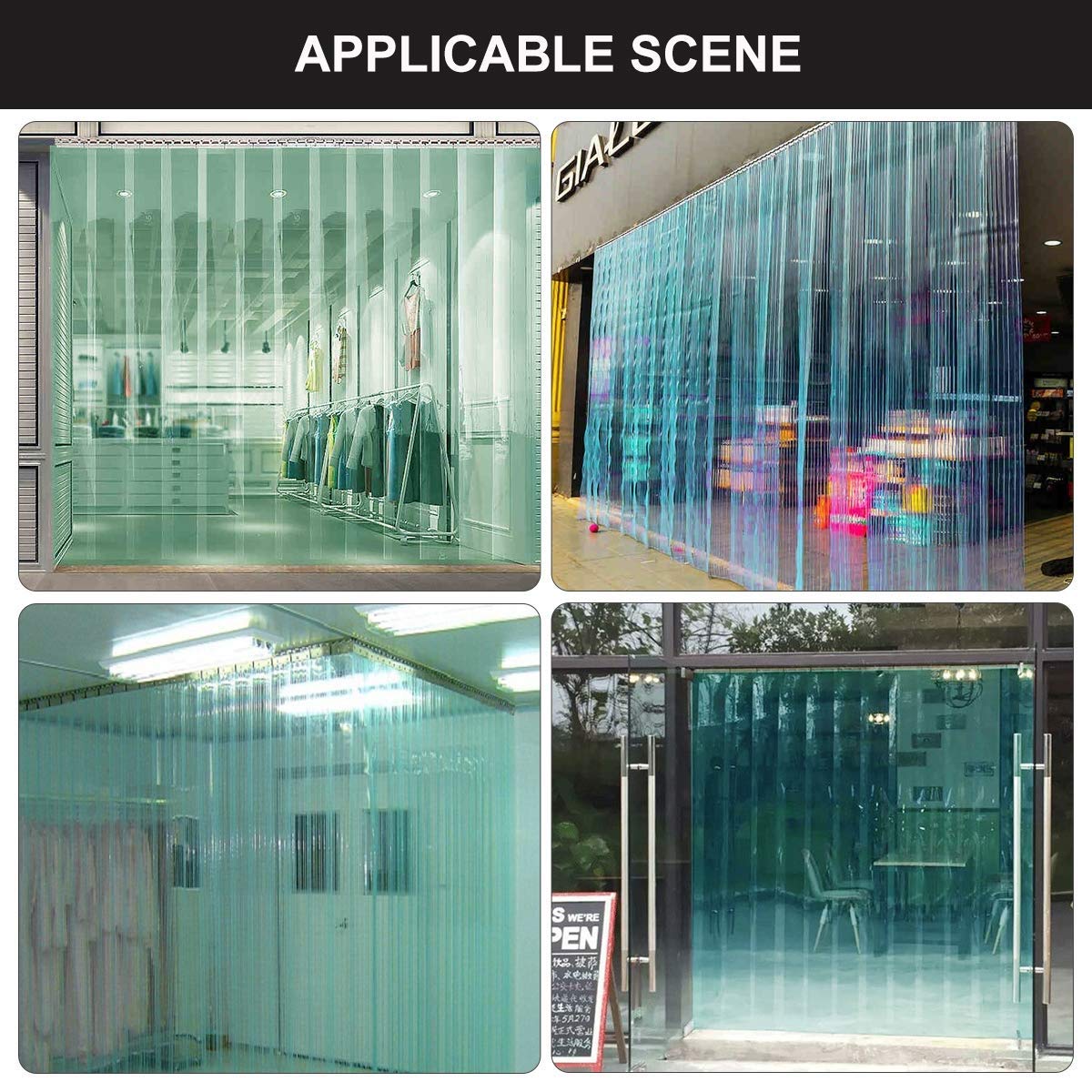 Thermal Insulated PVC Strip Door Curtain - Commercial Freezer Partition for Walk-In Refrigerators & Kitchen Cold Rooms | Hands-Free Entry, Transparent Vinyl Barrier | Perfect for Restaurants, Grocery Stores & Food Processing Facilities