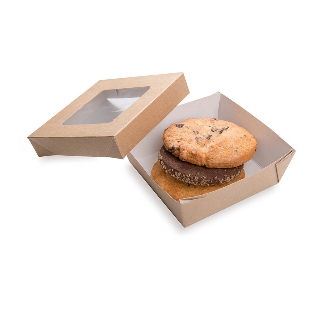 Sturdy 34oz Kraft Dessert Boxes with Window - Baking & Gifting for Cafes