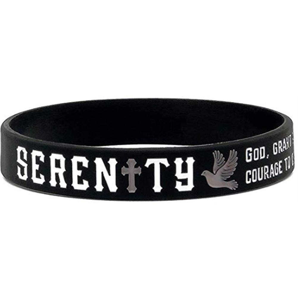 Serenity Prayer Bracelet - Bible Verse Silicone Wristband for Men & Women - Christian Gift for Baptism, Birthday & Daily Wear