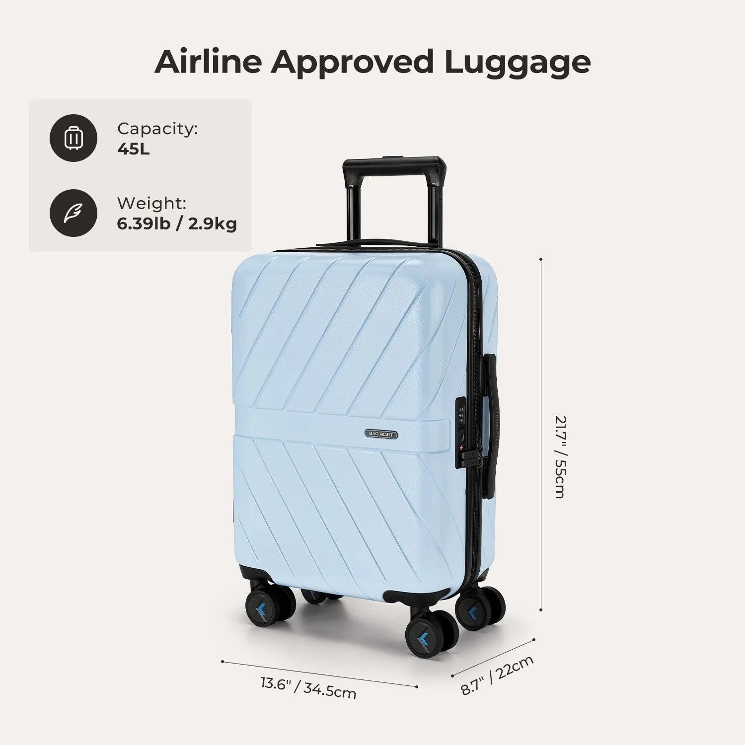 Daren 16-20 Inch Lightweight Hardside Carry On Luggage - Perfect for Air Travel, Business Trips & Weekend Getaways