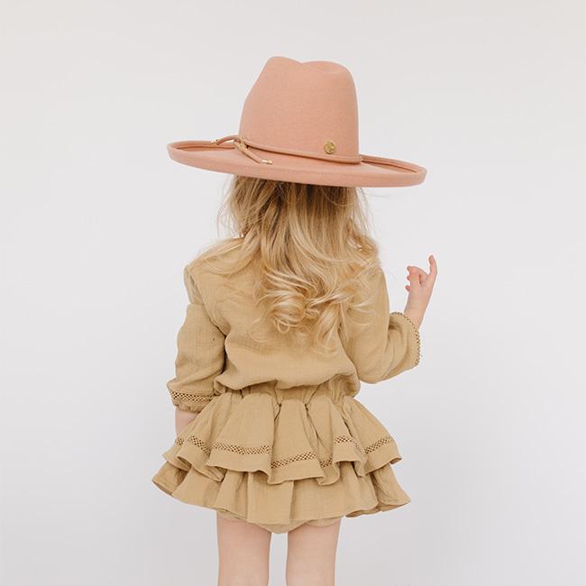 Cara Loren Kids Pencil Brim Hat - Stylish Sun Protection for Girls, Perfect for School, Beach & Outdoor Activities