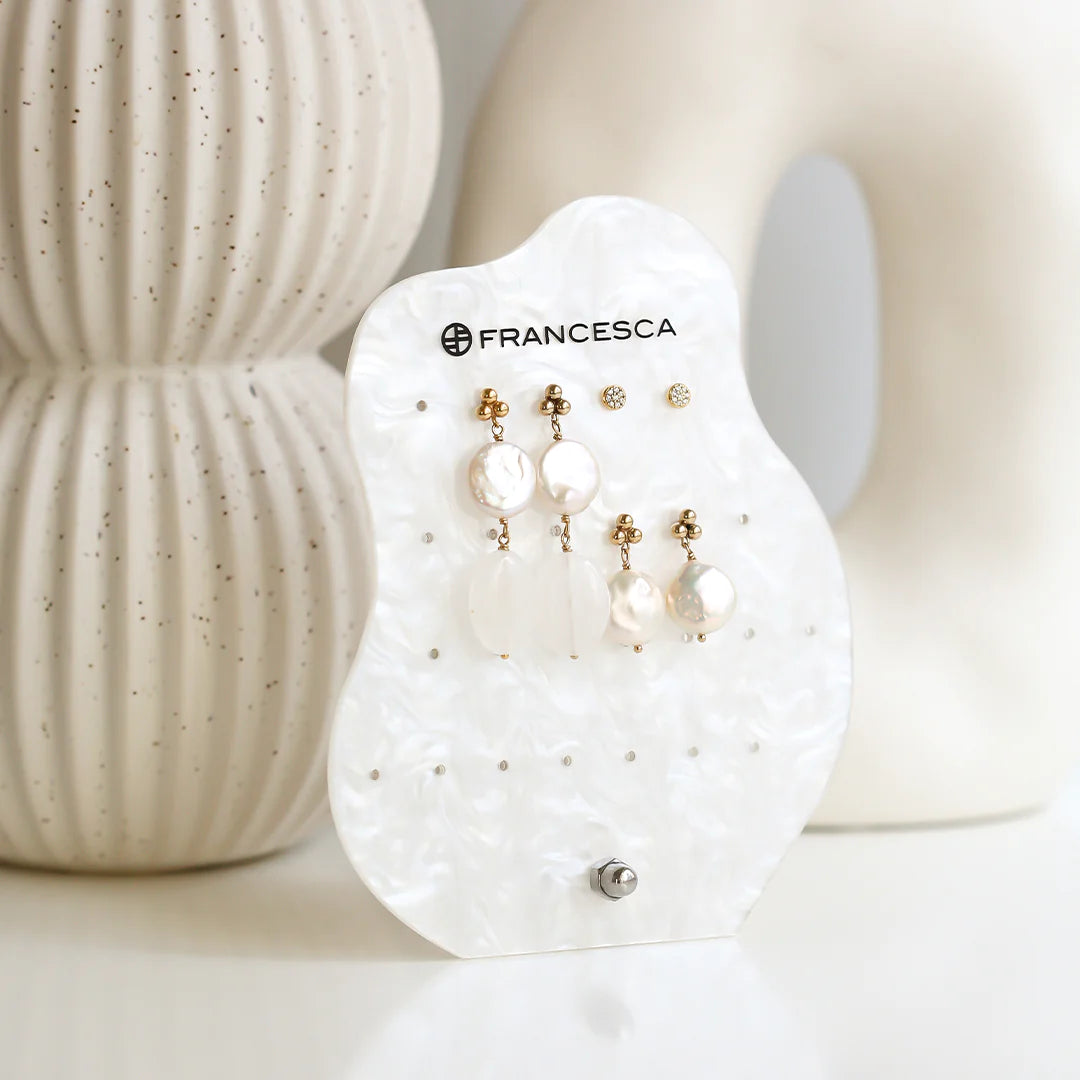 Elegant Acrylic Earring Stand Holder - Display Organizer for Studs, Hoops & Dangle Earrings - Perfect for Jewelry Store, Bedroom Vanity & Travel