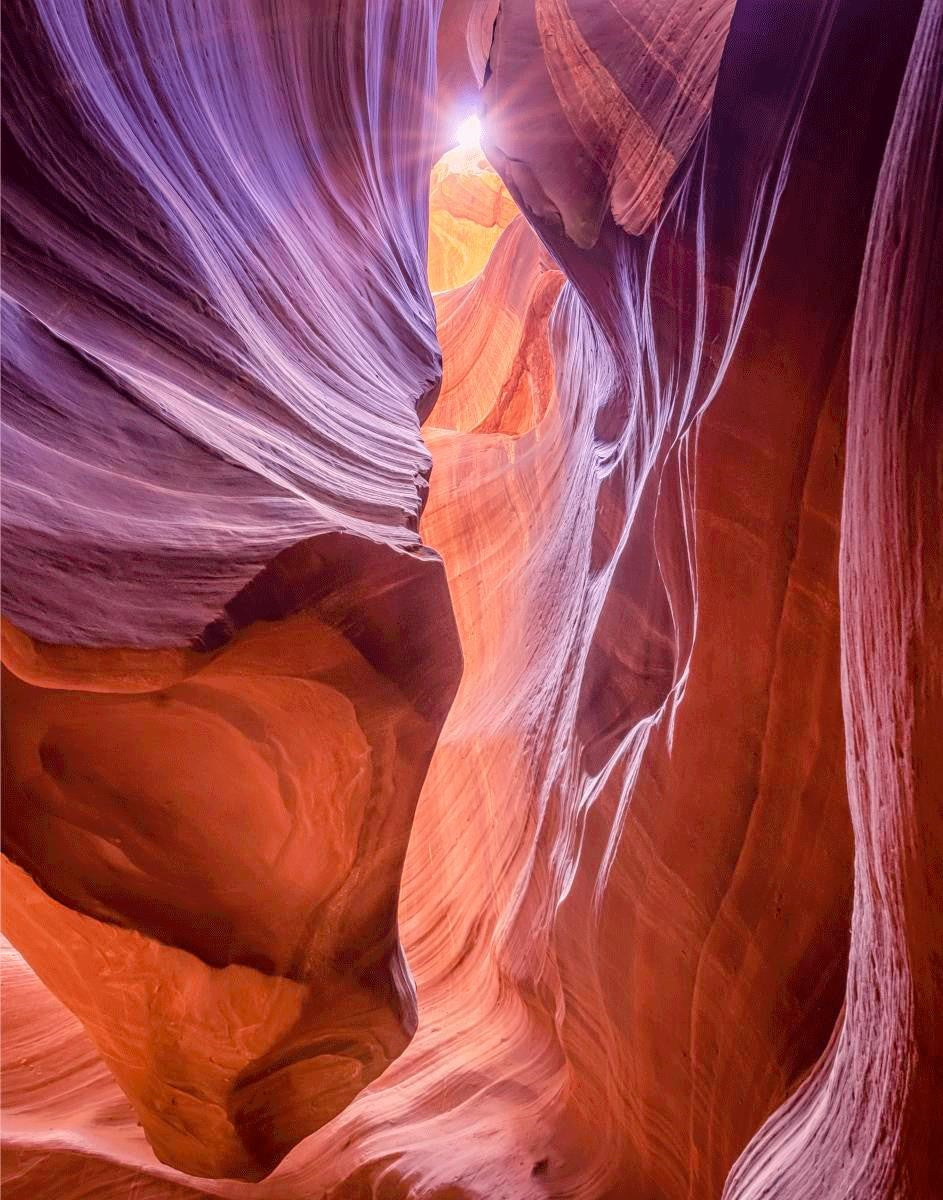 Stunning Antelope Canyon Sunburst Gallery Wrap Canvas Print - Perfect for Living Room, Bedroom & Office Wall Decor