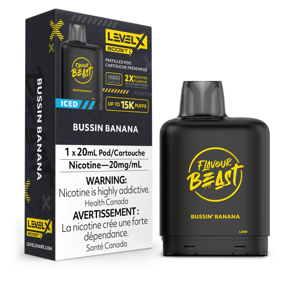 Bussin Banana Flavour Beast Level X Boost - Premium Vape Juice for Smooth & Flavorful Vaping Experience | Perfect for Cloud Chasing & All-Day Vaping
