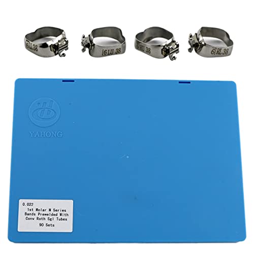 90-Piece Metal Orthodontic Pre-Welded Bands with Co-Nv Tubes - 360pcs Dental Braces Tools for Orthodontists & Dentists - Perfect for Teeth Alignment & Dental Clinic Procedures