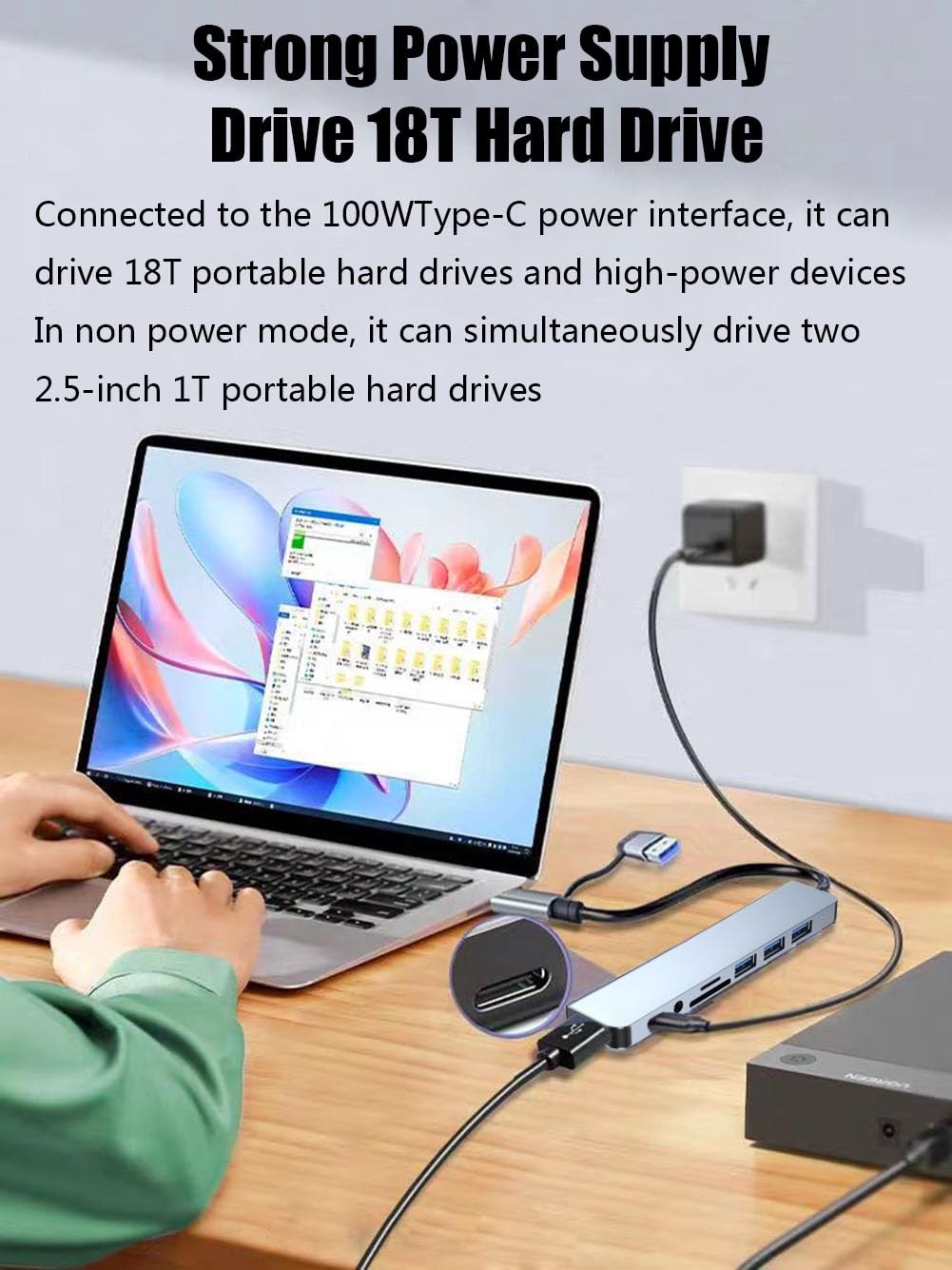 MVBOONE 8-Port USB 3.0 Hub with USB-C | Aluminum Multi-Port Adapter | SD/TF Card Reader | 3.5mm Audio Jack | for MacBook Pro/Air, iPad Pro, iPhone 15, Laptop, PS4, Gaming Mouse | Perfect for Home Office, Gaming Setup & Digital Workspaces