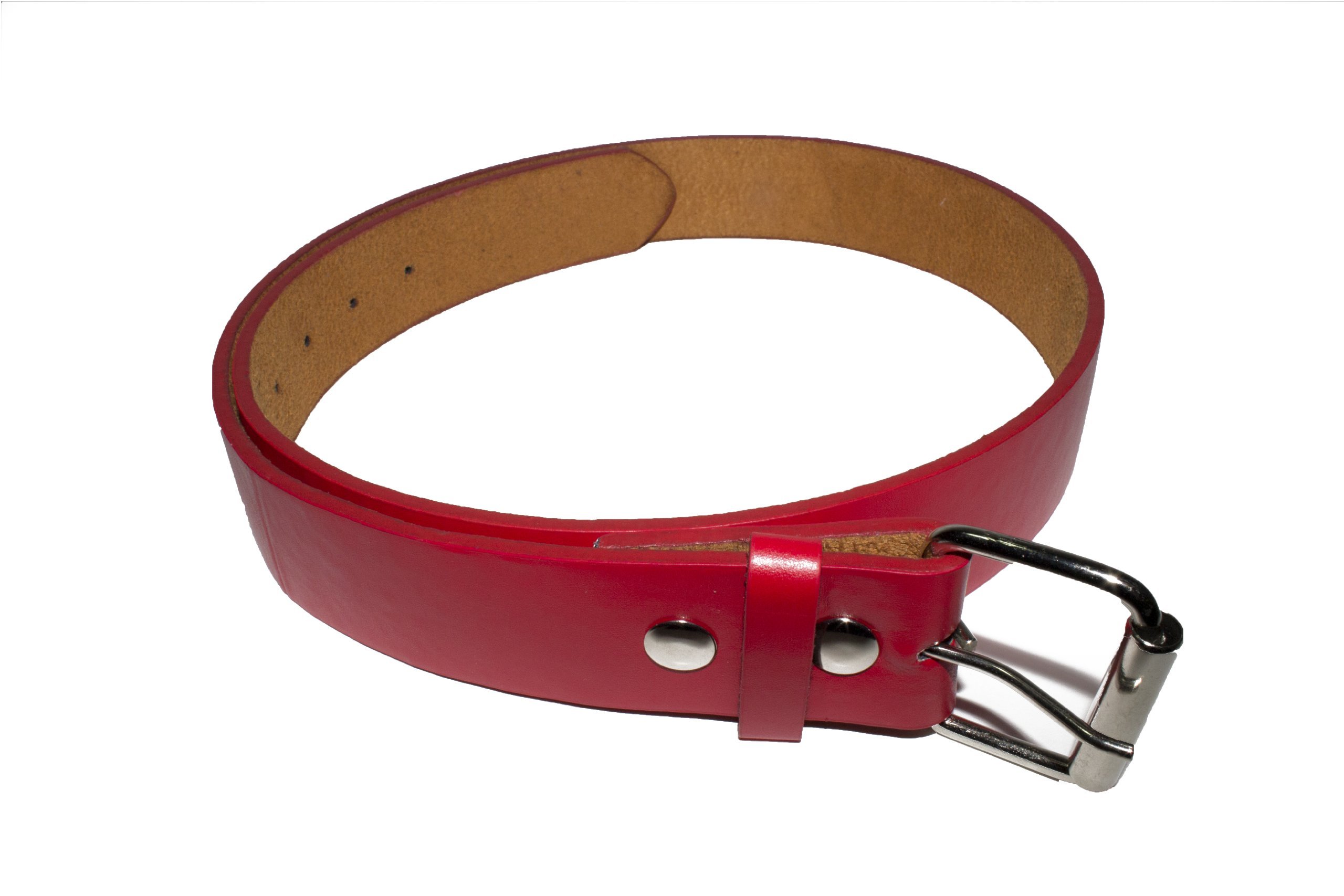Leatherboss Genuine Leather Belt - Plain Red with Removable Buckle for Men | Classic Dress & Casual Wear | Perfect for Office, Wedding & Everyday Use