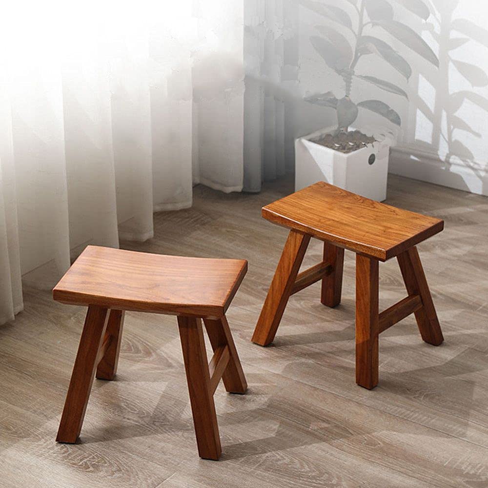 12 Inch Wooden Step Stool for Kids & Adults - Multi-Purpose Curved Top Stool for Dancing, Seating & Plant Stand - Perfect for Home, Nursery & Dance Practice