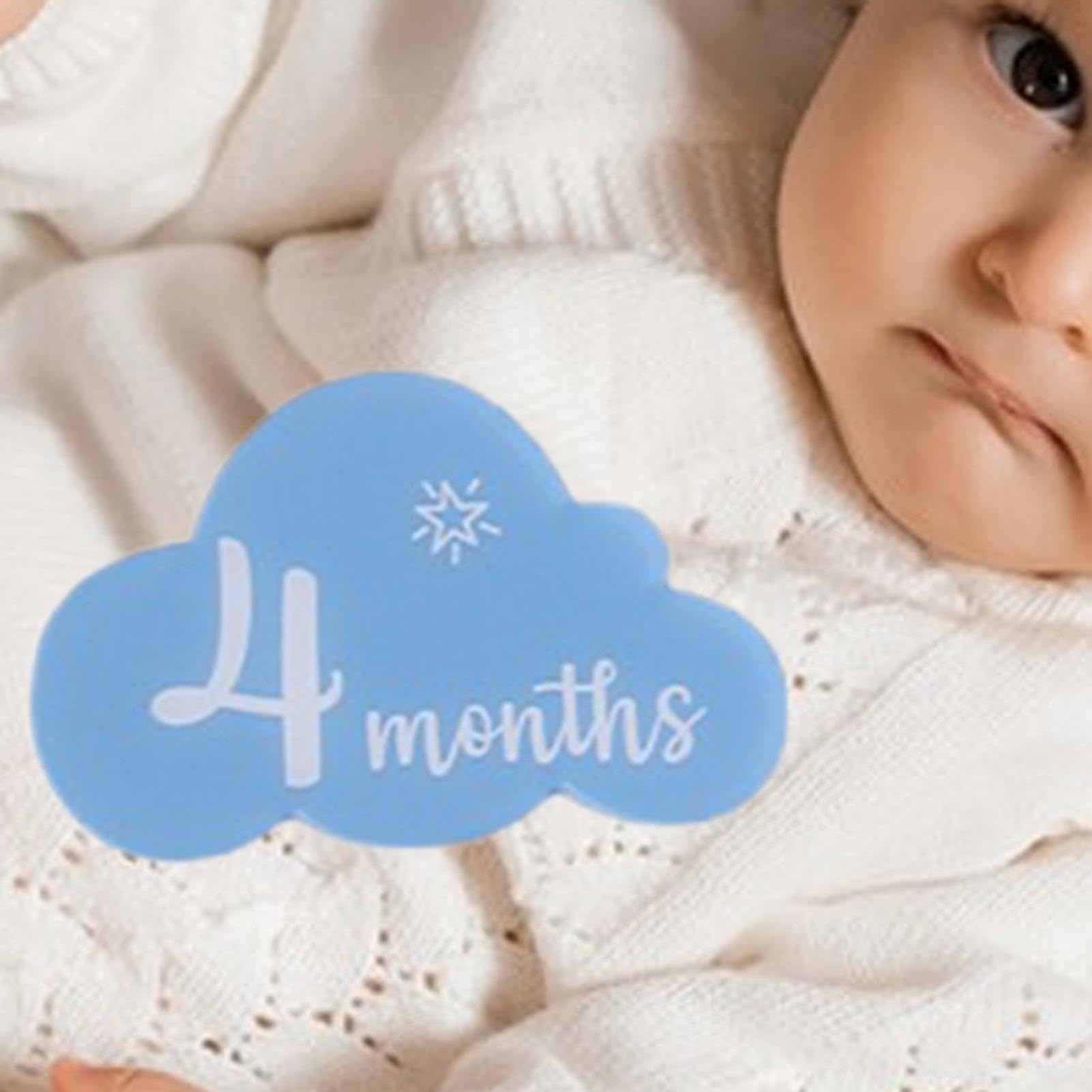 Baby Month Milestone Markers - Cloud-Shaped Acrylic Photo Props for Boys & Girls | Newborn Monthly Growth Tracking Cards | Perfect for 1-12 Month Photos, Baby Announcements & First Birthday Decor