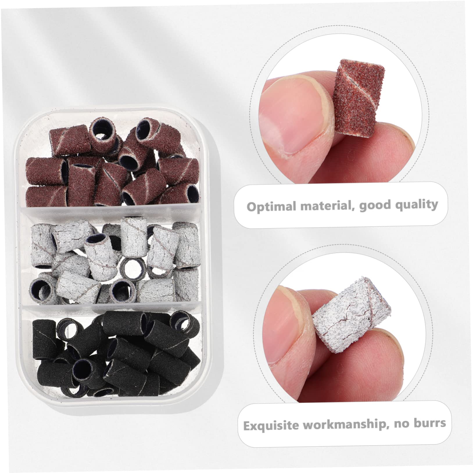 LALAFINA 120PCS Nail Sanding Bands for Drill - Fine Grit Sanding Bands for Nail Art, Manicure & Pedicure - Skin-Friendly Grinding Rings for Professional & Home Use - Perfect for Nail Salons & DIY Nail Care