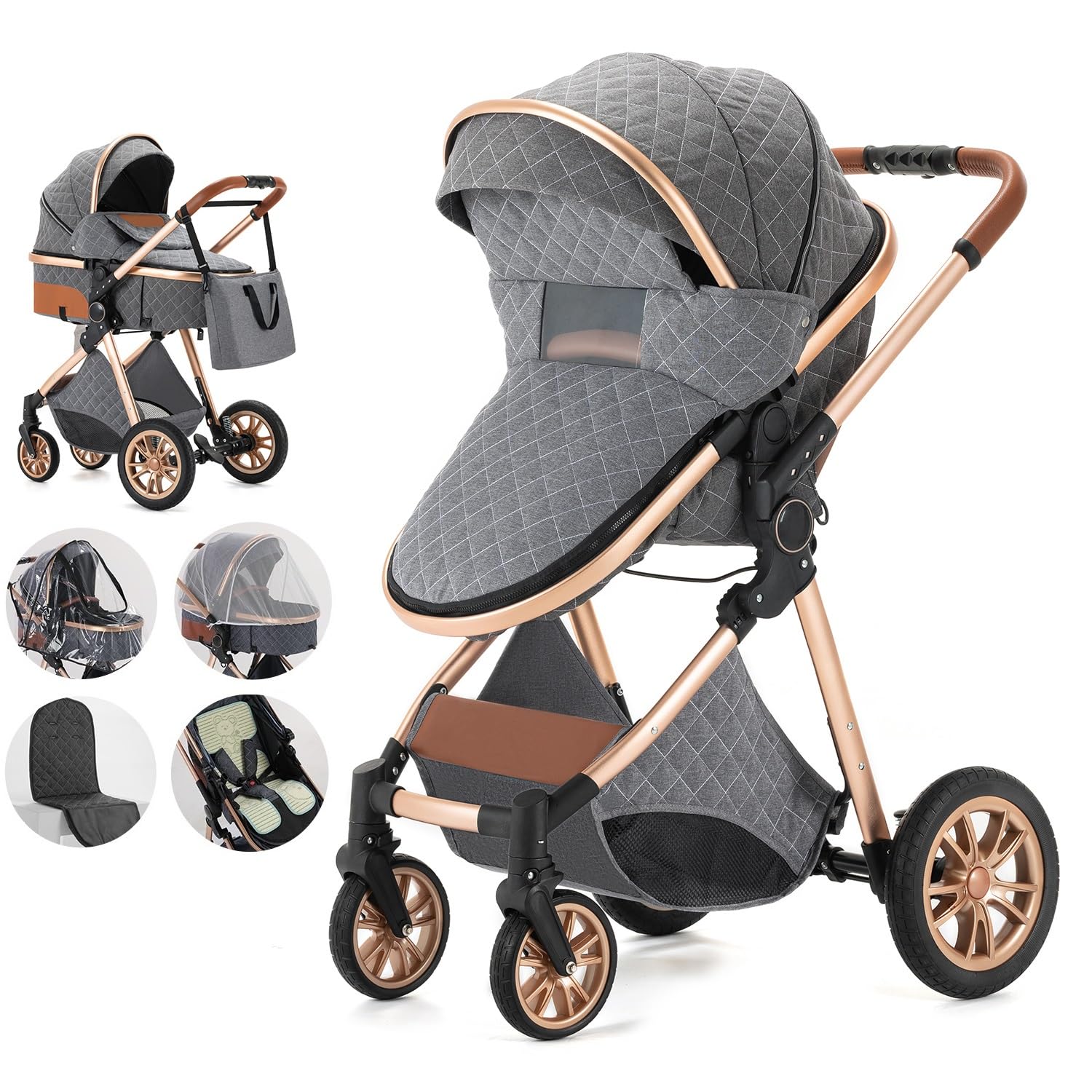 2 in 1 Lightweight Travel Stroller for Baby & Toddler | Portable Quick-Fold Aluminum Frame Stroller with Rain Cover & Mosquito Net | Perfect for Air Travel, Shopping & Outdoor Adventures