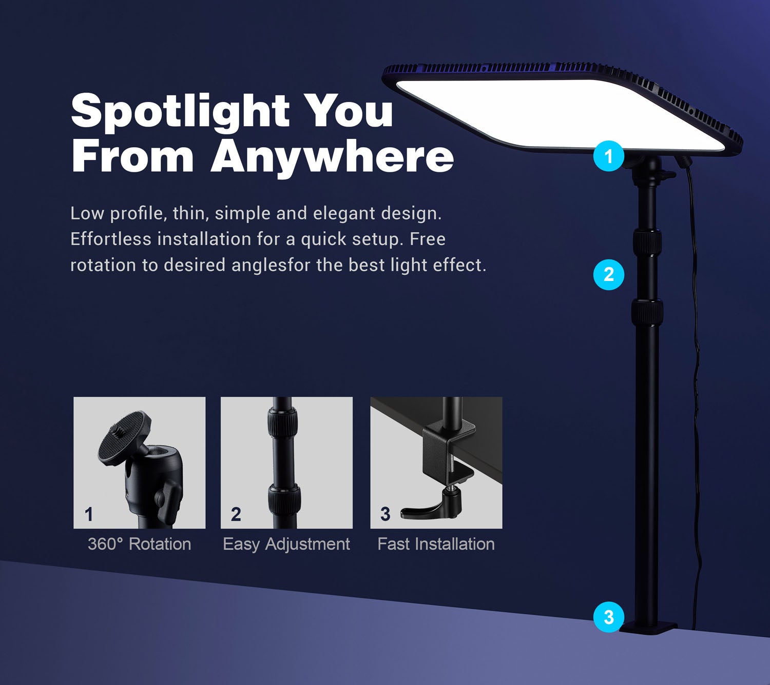 Godox ES45 E-Sport LED Light Kit - Professional Gaming & Streaming Lighting for Twitch, YouTube, PC Setup - Perfect for Esports, Live Broadcasts & Content Creation