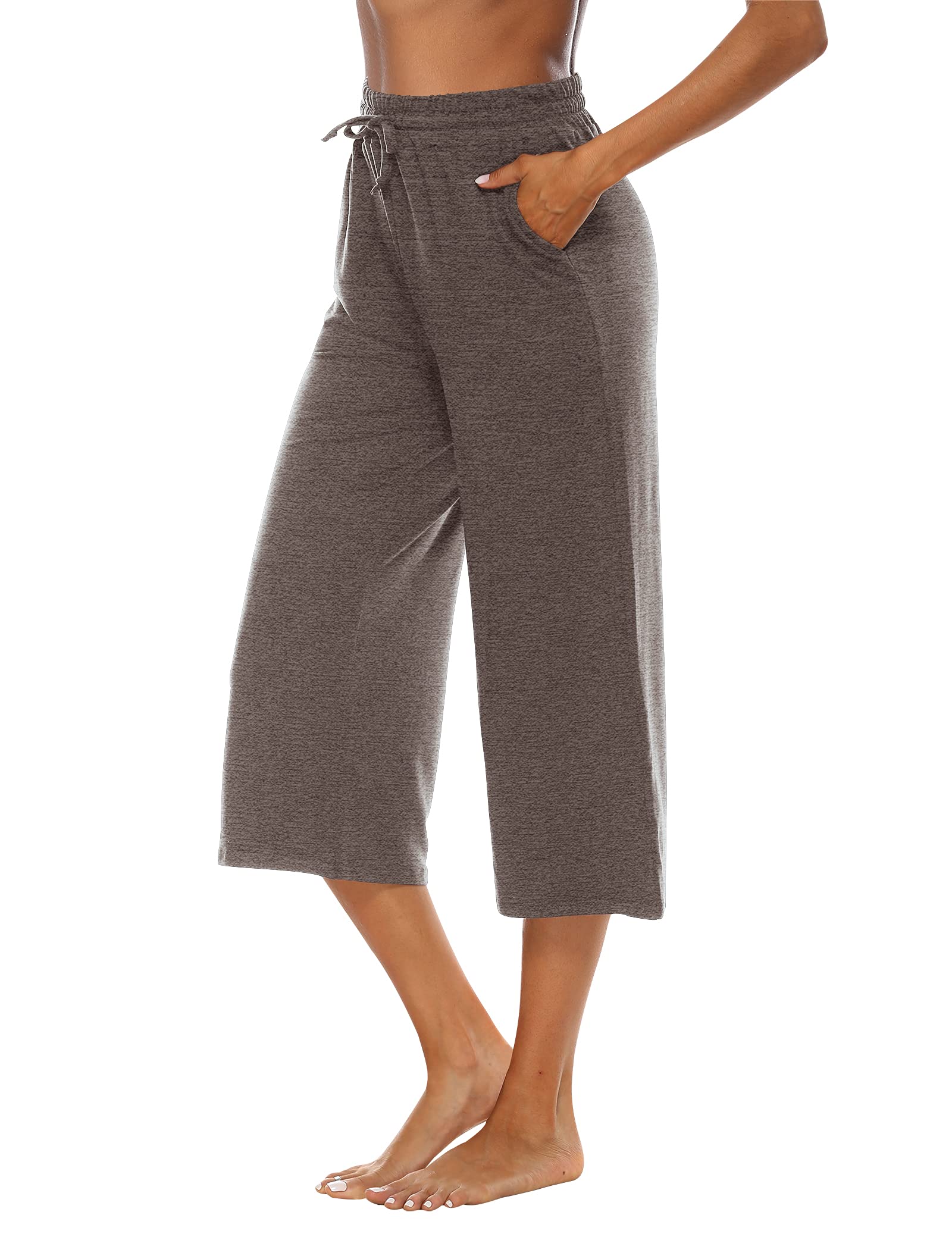 OYANUS Women's Casual Summer Capris - Loose Fit, Comfy Drawstring Wide Leg Pants with Pockets | Perfect for Yoga, Travel & Everyday Wear