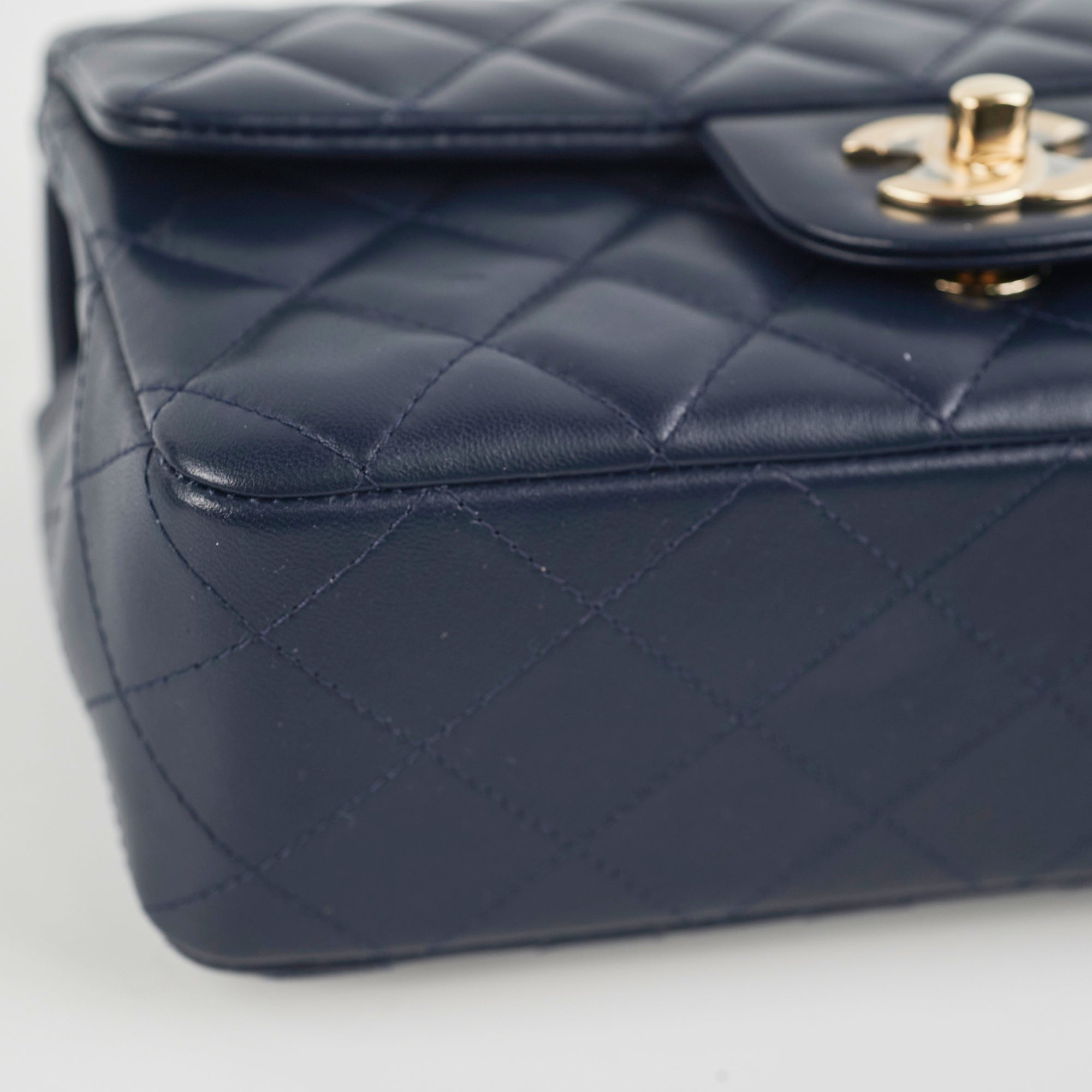 Chanel Mini Rectangular Navy Blue Quilted Caviar Leather Crossbody Bag - Luxury Designer Handbag for Women, Perfect for Evening Events & Date Nights