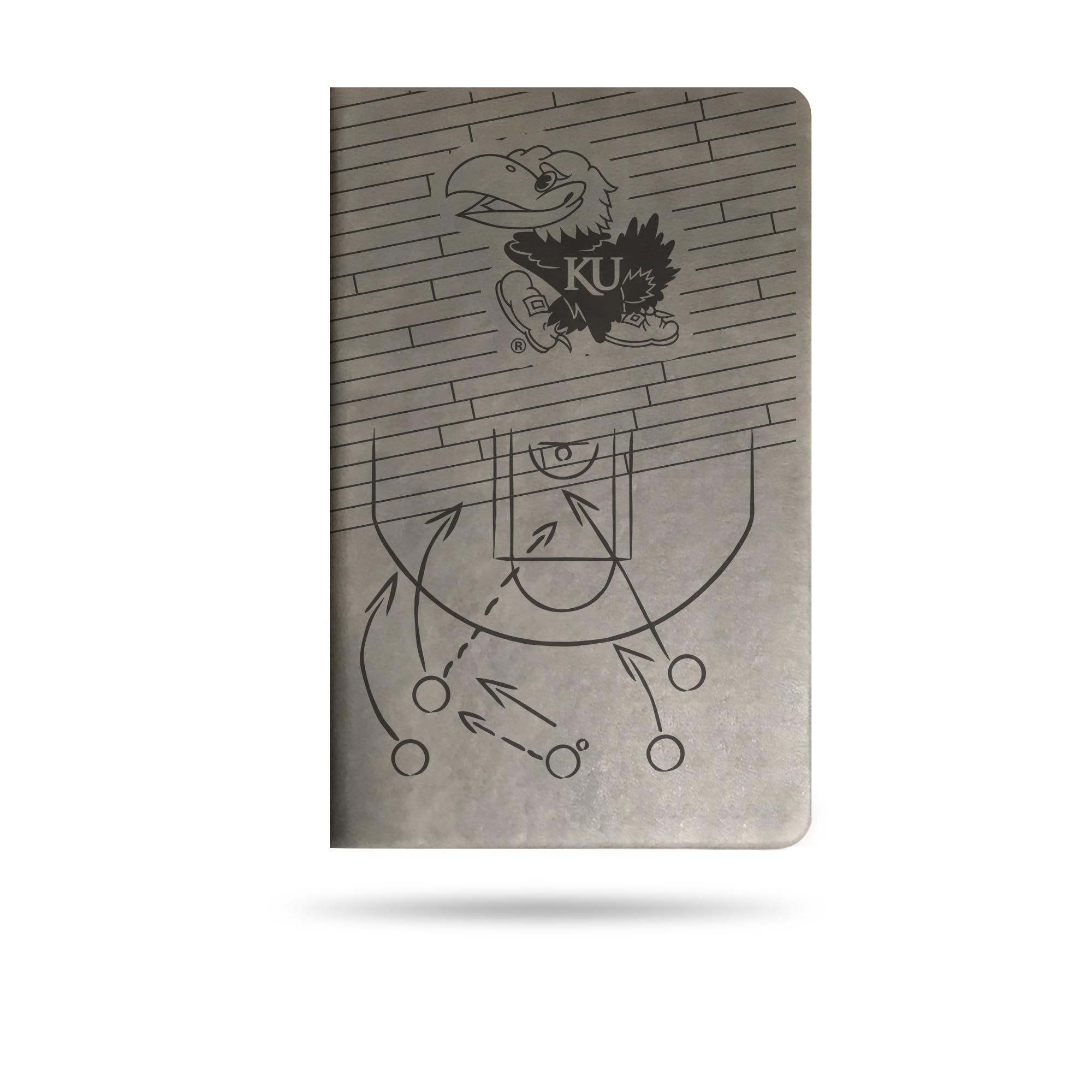 Rico Industries NCAA Kansas Jayhawks Gray Laser Engraved Small Notebook Journal - 8.25