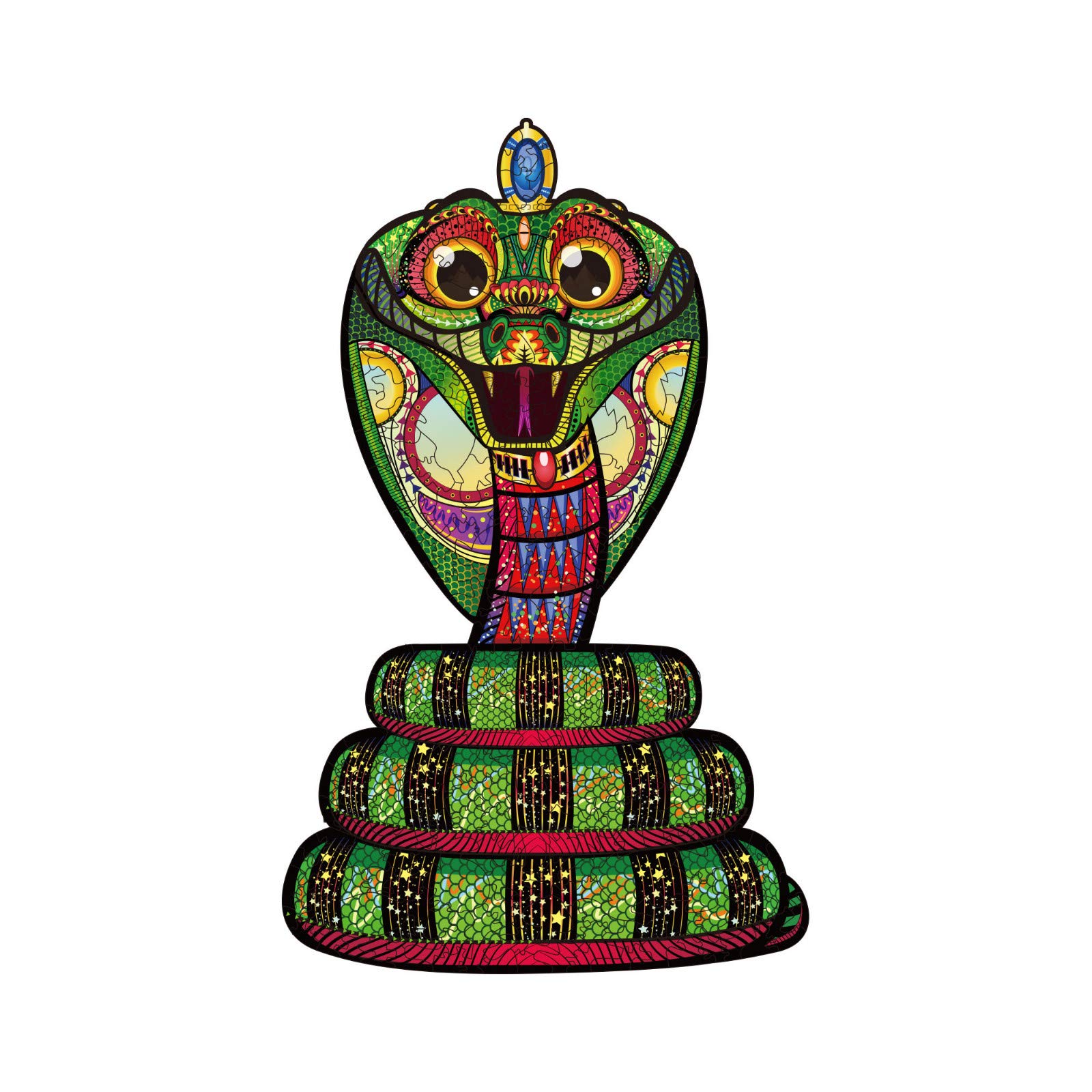 Premium Wooden Puzzle Toy - Unique Animal Shape Cobra DIY Puzzle for Adults & Kids | Interactive Educational Brain Teaser Game | Perfect for Family Bonding, STEM Learning & Stress Relief