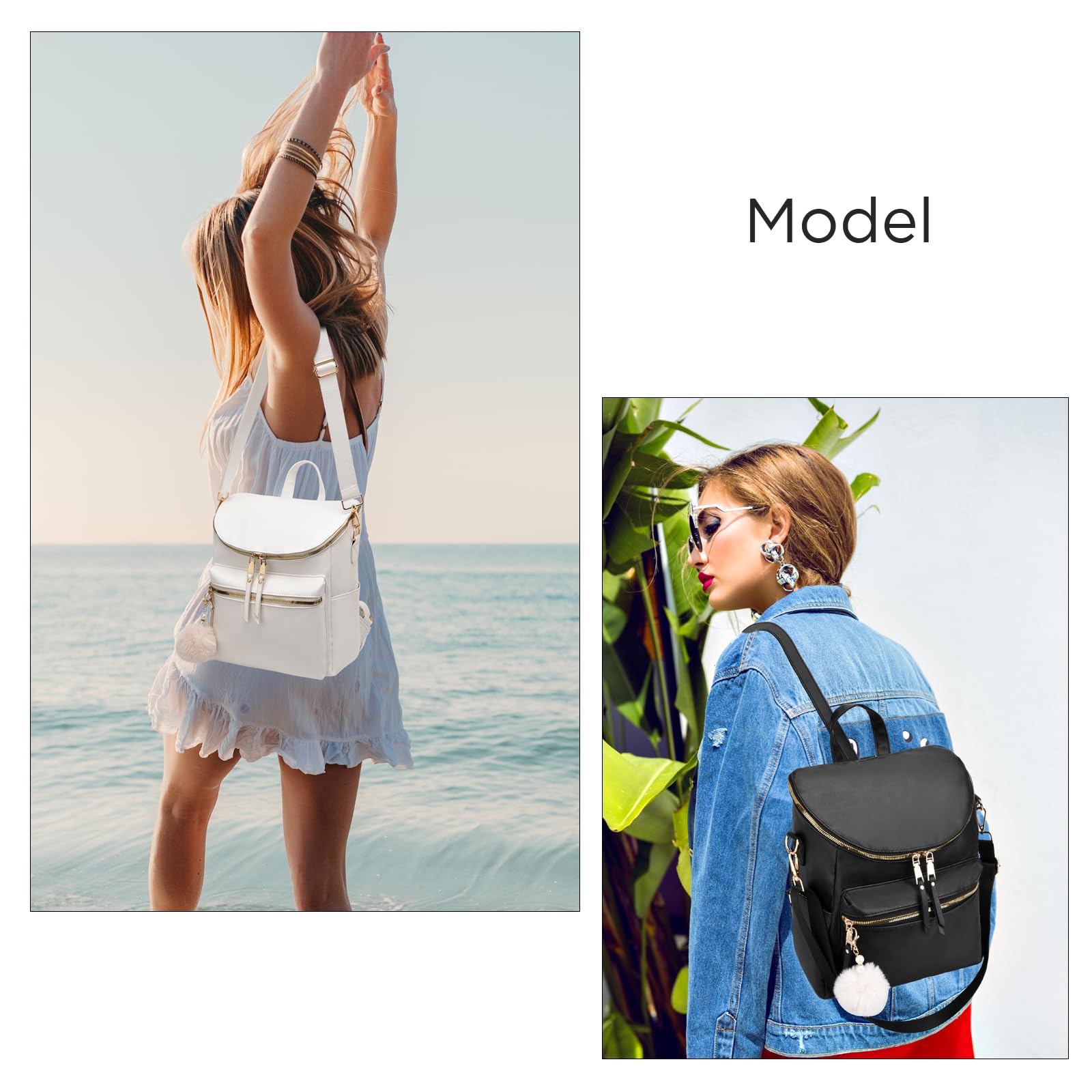 Stylish Leather Women Backpack Purse - Large Travel Bag for College & Work