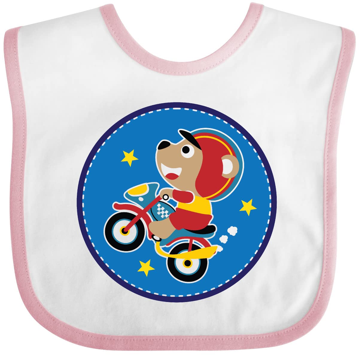 Inktastic Motorcycle Dirt Bike Racing Baby Bib - Cute & Durable Drool Bibs for Boys & Girls - Perfect for Motorcycle Enthusiast Parents, Bike Races & Outdoor Adventures