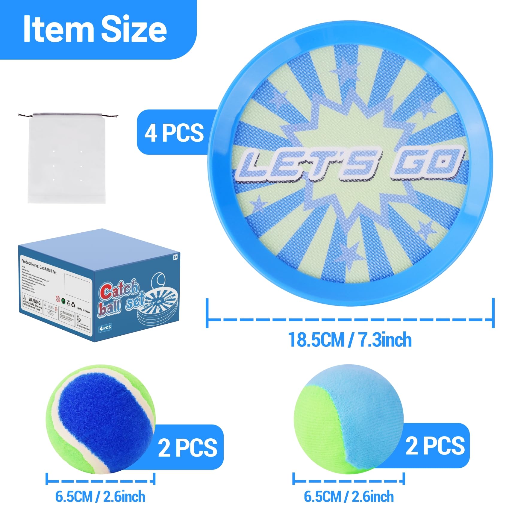 Best Kids Toss and Catch Ball Game Set - 4 Paddles & 4 Balls for Outdoor Play | Beach, Pool, Backyard Fun for Boys & Girls Ages 3-12 | Perfect Toddler Toy & Birthday Gift for 3-10 Year Olds | Great for Summer Activities, Picnics, and Family Bonding Time