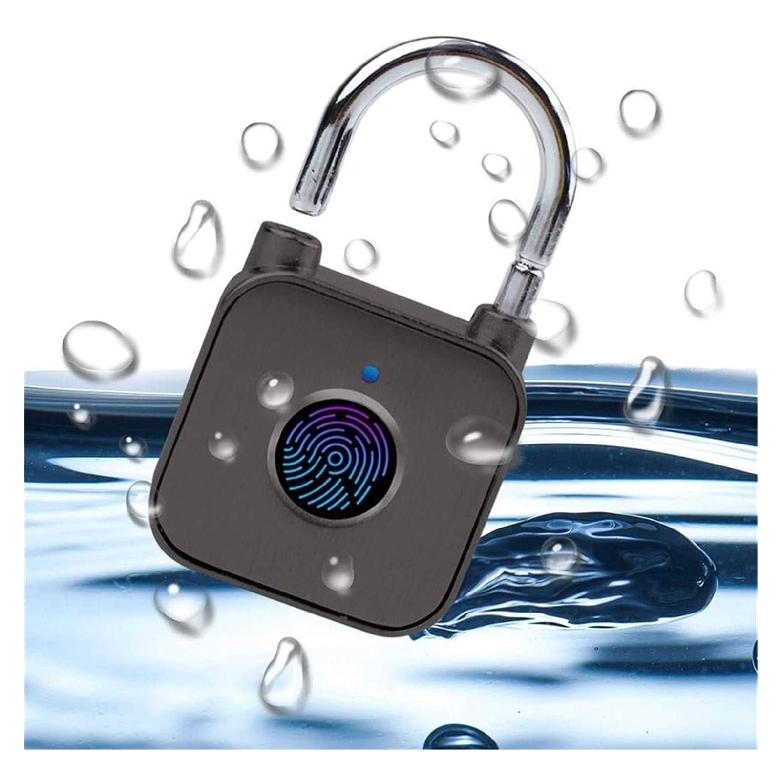 Fingerprint Smart Lock - IP65 Waterproof Keyless Digital Padlock for Home, Gym, Locker, Luggage & Travel | Secure Anti-Theft Solution for Doors, Suitcases, Handbags & Wardrobes | Ideal for Travel, Office & Outdoor Use