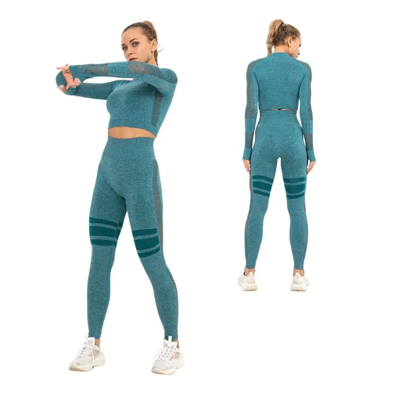 Women's Cropped Yoga Top & Shorts Set - Breathable Workout Outfit for Gym, Running & Lounge Wear | Perfect for Yoga, Pilates & Fitness Training
