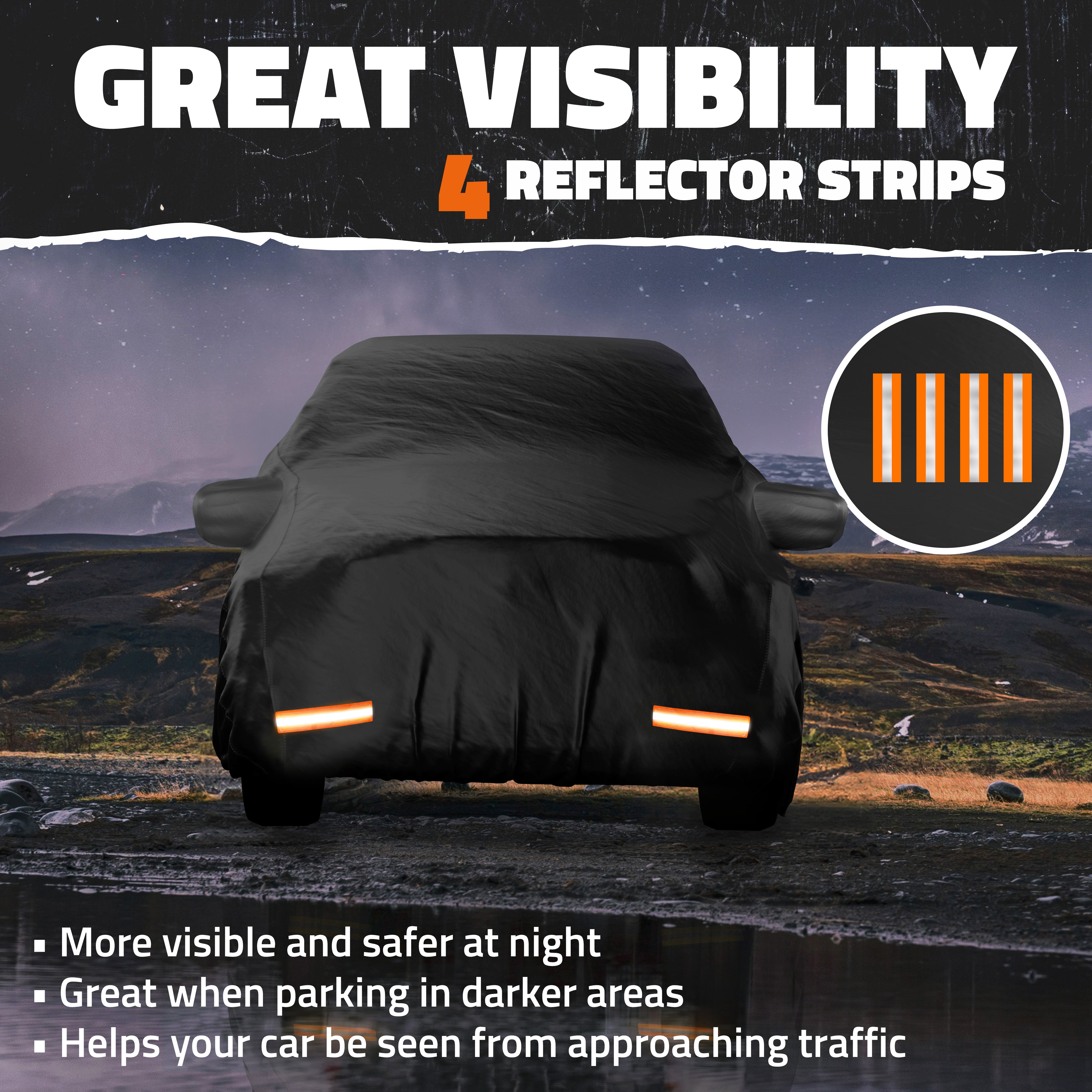 Premium Heavy Duty Waterproof Car & SUV Cover with Cotton Lining - All Weather Protection for Outdoor Parking, Travel & Long-Term Storage
