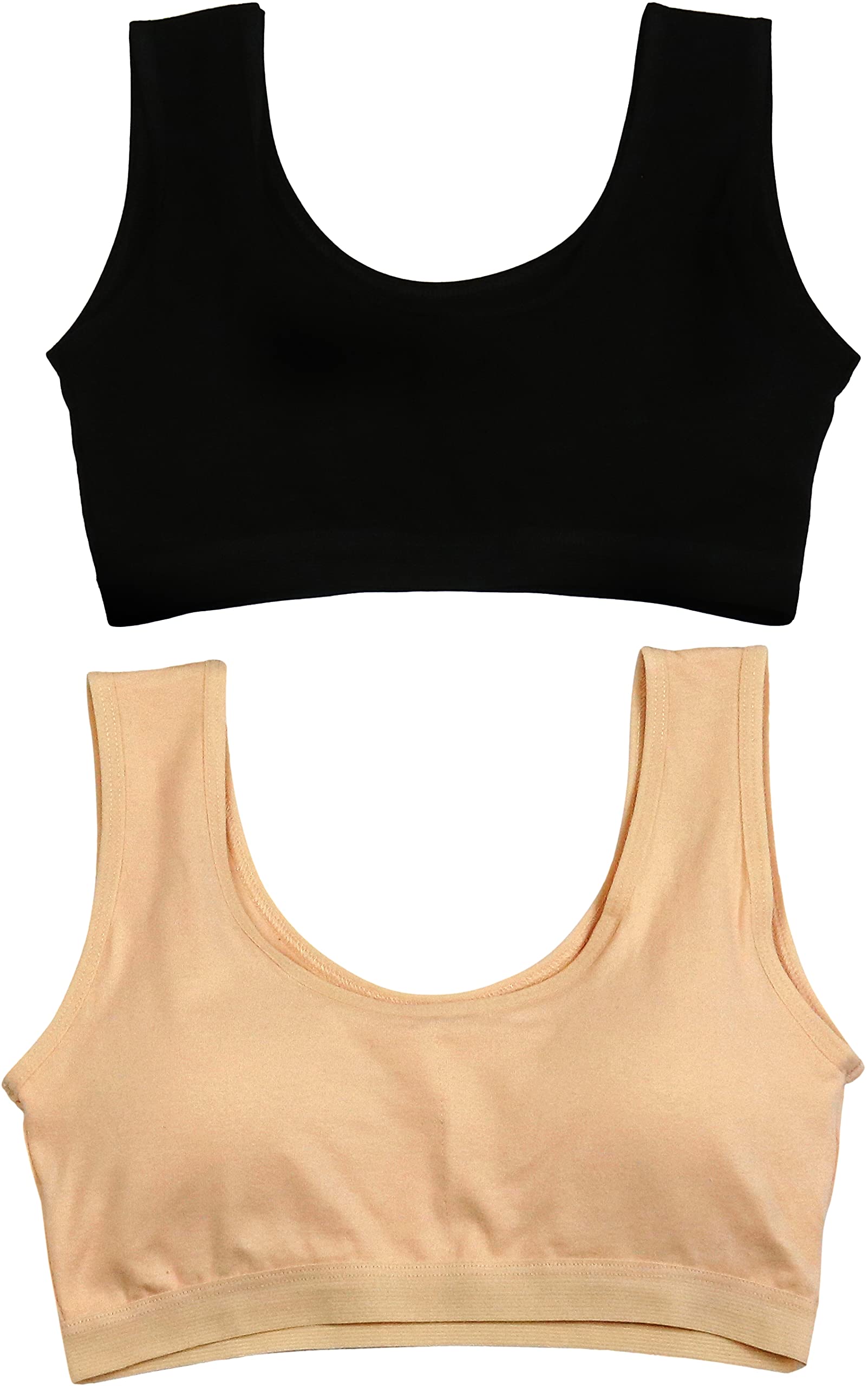 ToBeInStyle Girls' Training Bras 6-Pack - Soft Cotton Comfort Bras for Teens & Tweens - Breathable & Adjustable for Sports, School & Everyday Wear